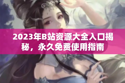 2023年B站资源大全入口揭秘，永久免费使用指南