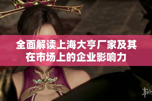 全面解读上海大亨厂家及其在市场上的企业影响力
