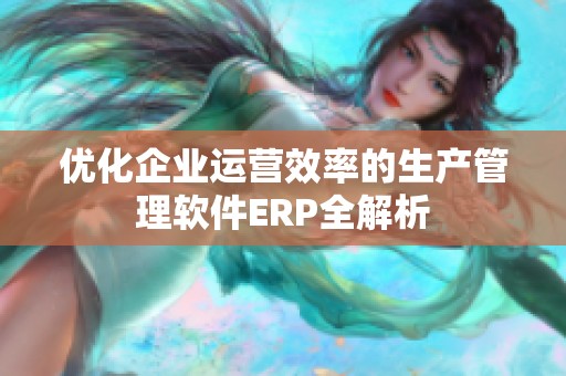 优化企业运营效率的生产管理软件ERP全解析