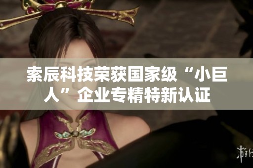 索辰科技荣获国家级“小巨人”企业专精特新认证