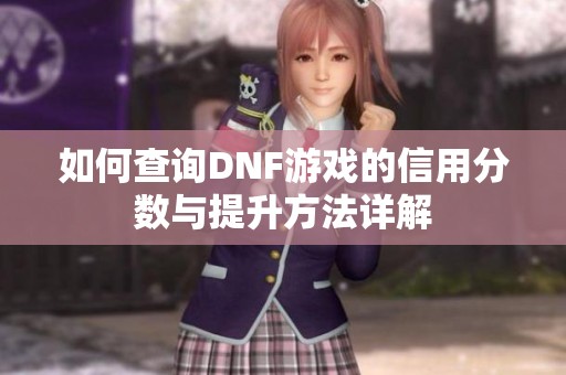 如何查询DNF游戏的信用分数与提升方法详解
