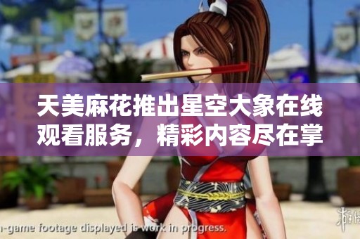 天美麻花推出星空大象在线观看服务，精彩内容尽在掌握中
