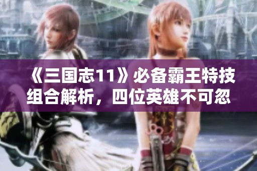 《三国志11》必备霸王特技组合解析，四位英雄不可忽视！