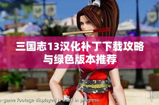 三国志13汉化补丁下载攻略与绿色版本推荐