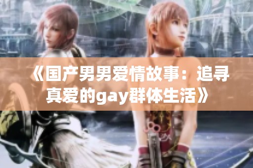 《国产男男爱情故事：追寻真爱的gay群体生活》