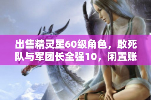 出售精灵星60级角色，敢死队与军团长全强10，闲置账号待售
