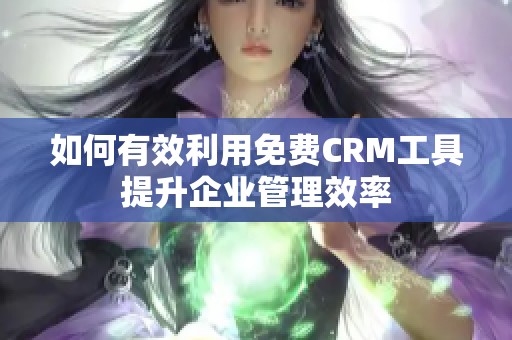 如何有效利用免费CRM工具提升企业管理效率
