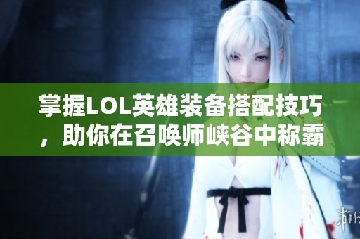 掌握LOL英雄装备搭配技巧，助你在召唤师峡谷中称霸对局