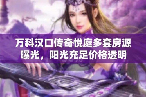 万科汉口传奇悦庭多套房源曝光，阳光充足价格透明