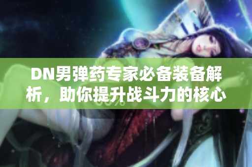 DN男弹药专家必备装备解析，助你提升战斗力的核心选择