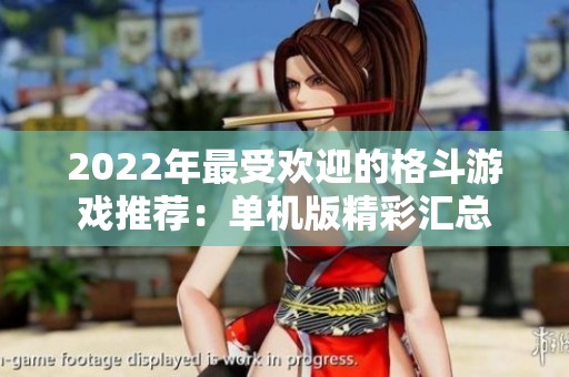 2022年最受欢迎的格斗游戏推荐：单机版精彩汇总