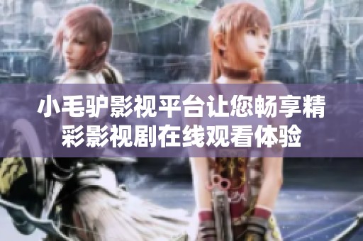 小毛驴影视平台让您畅享精彩影视剧在线观看体验