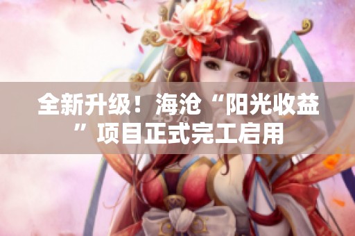 全新升级！海沧“阳光收益”项目正式完工启用
