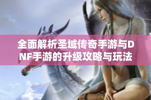 全面解析圣域传奇手游与DNF手游的升级攻略与玩法技巧
