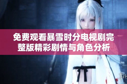 免费观看暴雪时分电视剧完整版精彩剧情与角色分析