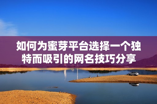 如何为蜜芽平台选择一个独特而吸引的网名技巧分享