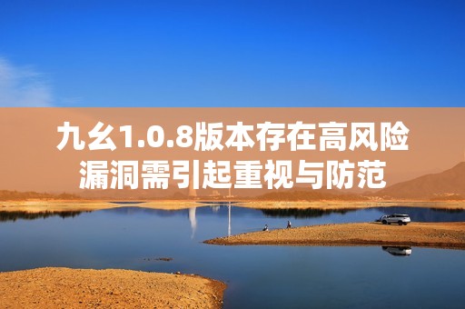 九幺1.0.8版本存在高风险漏洞需引起重视与防范