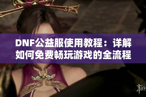 DNF公益服使用教程：详解如何免费畅玩游戏的全流程指南