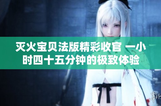 灭火宝贝法版精彩收官 一小时四十五分钟的极致体验