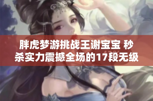 胖虎梦游挑战王谢宝宝 秒杀实力震撼全场的17段无级重写