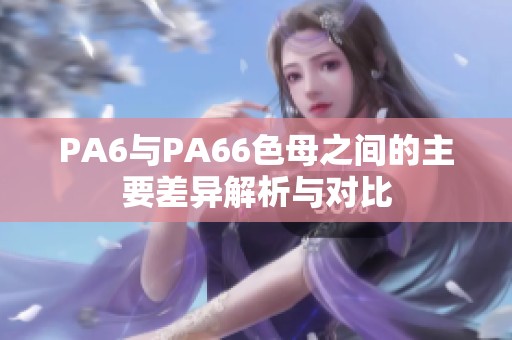 PA6与PA66色母之间的主要差异解析与对比