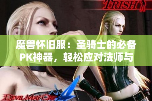 魔兽怀旧服：圣骑士的必备PK神器，轻松应对法师与猎人放风筝挑战