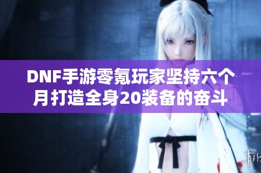 DNF手游零氪玩家坚持六个月打造全身20装备的奋斗历程