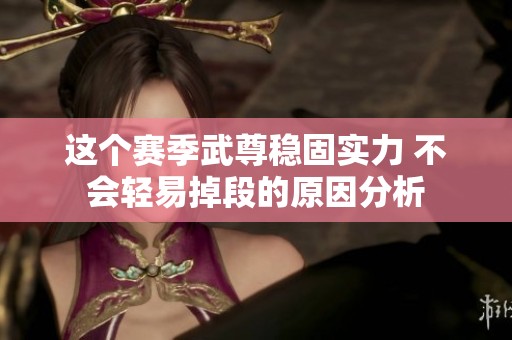 这个赛季武尊稳固实力 不会轻易掉段的原因分析