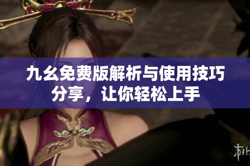 九幺免费版解析与使用技巧分享，让你轻松上手