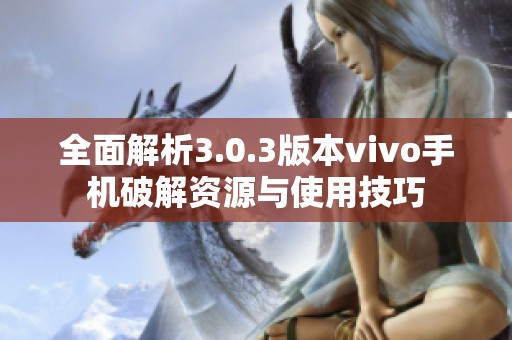 全面解析3.0.3版本vivo手机破解资源与使用技巧