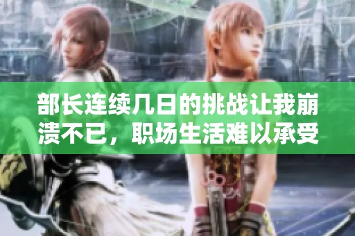 部长连续几日的挑战让我崩溃不已，职场生活难以承受