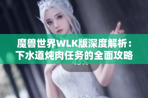 魔兽世界WLK版深度解析：下水道炖肉任务的全面攻略与流程介绍