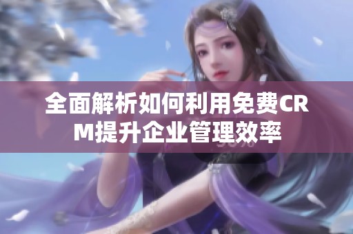 全面解析如何利用免费CRM提升企业管理效率