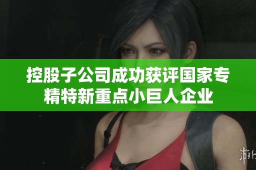 控股子公司成功获评国家专精特新重点小巨人企业