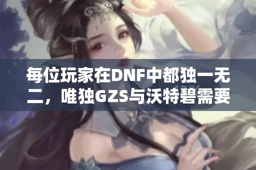 每位玩家在DNF中都独一无二，唯独GZS与沃特碧需要重新审视