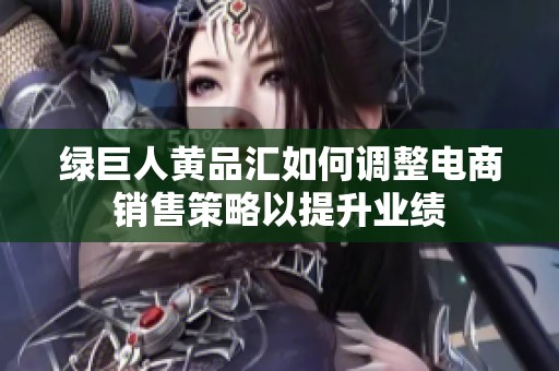 绿巨人黄品汇如何调整电商销售策略以提升业绩