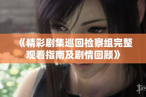 《精彩剧集巡回检察组完整观看指南及剧情回顾》