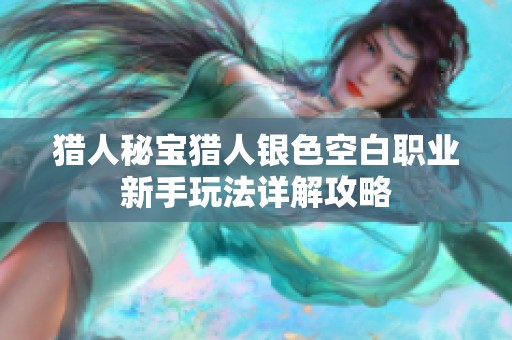 猎人秘宝猎人银色空白职业新手玩法详解攻略
