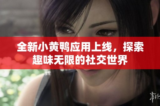 全新小黄鸭应用上线，探索趣味无限的社交世界