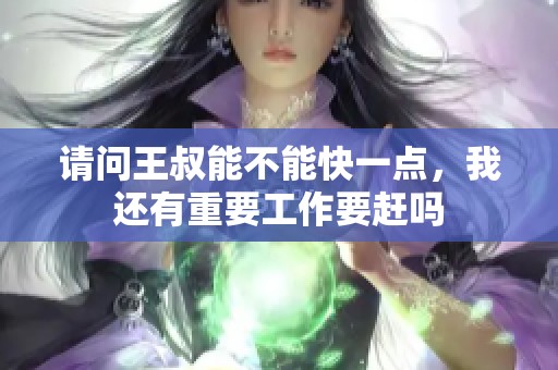 请问王叔能不能快一点，我还有重要工作要赶吗
