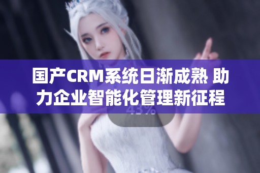 国产CRM系统日渐成熟 助力企业智能化管理新征程