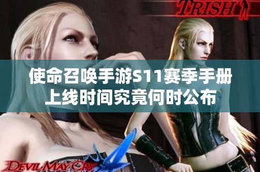 使命召唤手游S11赛季手册上线时间究竟何时公布