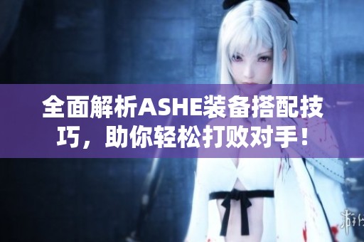 全面解析ASHE装备搭配技巧，助你轻松打败对手！