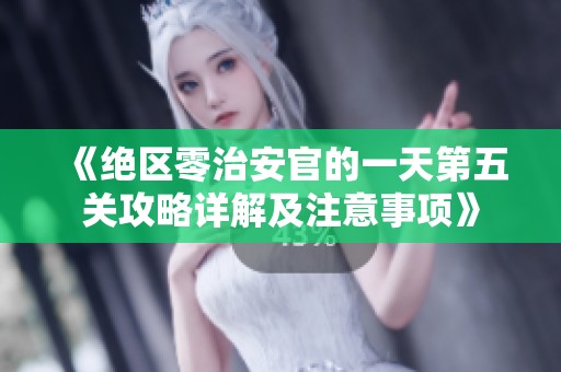 《绝区零治安官的一天第五关攻略详解及注意事项》