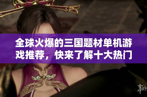 全球火爆的三国题材单机游戏推荐，快来了解十大热门佳作！