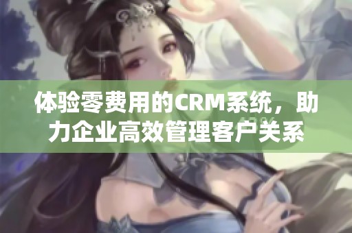体验零费用的CRM系统，助力企业高效管理客户关系