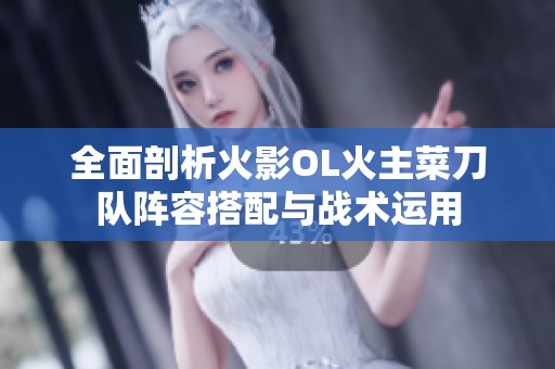 全面剖析火影OL火主菜刀队阵容搭配与战术运用