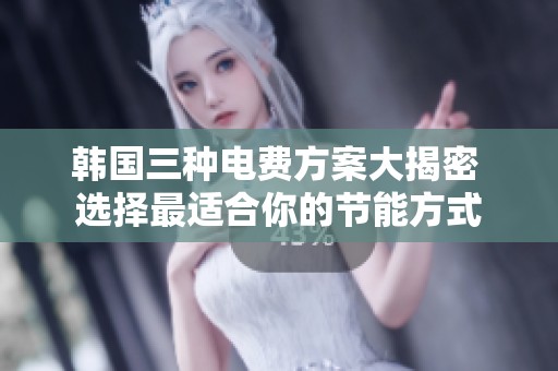韩国三种电费方案大揭密 选择最适合你的节能方式