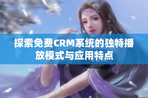 探索免费CRM系统的独特播放模式与应用特点