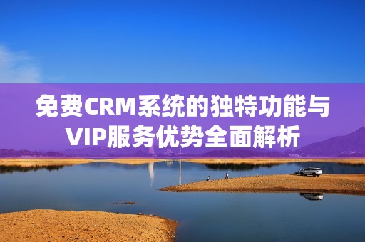 免费CRM系统的独特功能与VIP服务优势全面解析